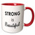 3dRose STRONG IS BEAUTIFUL Two Tone Mug, 11 oz, Red/White
