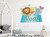 Custom Name with Lion Giraffe and Elephant - Animals Series Theme Wall Decal - Wall Decal for Nursery Bedroom playroom Decoration (Wide 15"x13" Height)