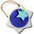 3dRose Beverly Turner Back to School - ABC and Stars Blue - Ornaments (orn-30934-1)