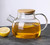 Glass Teapot,Stovetop Microwave Safe, Glass Borosilicate Teapot with Removable Filter Spout,Glass Teapots with Bamboo Lid, Teapot for Loose Leaf and Blooming Tea(34.5oz)