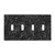 QIUWIOV Black Floral 4 Gang Toggle Light Switch Cover Decorative Switch Plate and Outlet Covers Plastic Wall Plates for Electrical Kitchen Decor