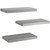 AMADA HOMEFURNISHING Floating Shelves, Wall Shelves for Bathroom/Living Room/Bedroom/Kitchen Decor, Grey Shelves with Invisible Brackets Set of 3 - AMFS07G
