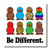 3dRose ht_102597_1 Cute Be Different Patterned Ducks-Iron on Heat Transfer for White Material, 8 by 8-Inch