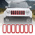 JeCar 7pcs Front Grille Trim Inserts Grill Cover For Jeep Renegade 2015 2016 2017(Red)