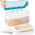 Ice Cube Tray With Lid And Bin,64 Pcs Ice Cubes Molds, Ice Trays For Freezer, Ice Cube Tray Mold, With 2 Trays, Ice Freezer Container, Spill-Resistant Removable Lid & Ice Scoop (blue)
