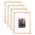 KINLINK 11x14 Picture Frames Oak Color - Beige Wood Frames with Acrylic Plexiglass for Pictures 5x7/8x10 with Mat or 11x14 without Mat, Tabletop and Wall Mounting Display, Set of 4
