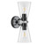AIJIASI Black Wall Sconce Light, 2-Light Modern Sconces Wall Lighting with Thickened Glass Shade, Indoor Wall Sconce Wall Light Fixtures for Bathroom Living Room Bedroom Hallway