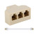 Phone Splitter 3 Way Telephone Adapter RJ11 6P4C 1 Female to 3 Females for Landline and Fax -Ivory-1Pack