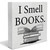 YIDOU Book Lover Saying Wood Box Sign Decor Desk Sign I Smell Books Wooden Box Block Sign Rustic Home Library Shelf Wall Decoration