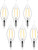 Sigalux Candelabra LED Light Bulbs Dimmable, E12 40 Watt Chandelier Light Bulbs, CA10 Flame Tip Candle Light Bulbs, 5000K Daylight, 300LM E12 LED Bulb for Chandeliers, Ceiling Fan, Pendant, 6 Pack