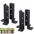 Chooglkj 4Pcs Adjustable Wood Fence Pergola Post Base Brackets Kit Fit 1.5x1.5,2x2,2x4,4x4 Post,Reversible Heavy Duty Half Column Base Black Post Anchor Base Brackets for Deck Railing Mailbox