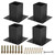 4 x 4 Post Base 4PCS,Inner Size 3.6"x3.6"Deck Post Base,Heavy Duty Metal Black Powder Coated Post Brackets,for Mailbox Post Deck Supports Porch Railing Post Holders