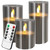 BrightFun Gray Romantic Candles Set of 3 (D:3" X H:4"/5"/6"), Realistic Flickering Valentine's Day Candles for Candlelight Dinner, Battery Operated Real Wax LED Pillar Candle with Remote Control Timer