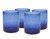 Artland Iris Double Old Fashioned Glasses, Cobalt Blue, Set of 4