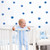 Blue Polka Dot Wall Decals,Nursery Wall Decor Peel and Stick Wall Stickers 120Pcs Watercolor Circle Stickers Kids Room Decor,Round Decals Polka Dot Stickers for Classroom Bedroom Playroom Decor