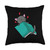 Reading Book Hobby Shelf library clever educated Cat Reads a Book Throw Pillow, 18x18, Multicolor