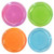 Party Essentials Hard Plastic 9-Inch Round Party/Luncheon Plates, Assorted Neon, 80-Count