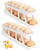 HAHOME Eggs Dispenser Auto Rolling Egg Tray Storage and Organizer, Space-Saving Egg Roller For Refrigerator White 2Pcs