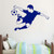 BOEERLCNL Football Star Wall Sticker Sports Meeting Living Room Decoration Mural Home Wall Vinyl Decal Removable,Black,57X82CM