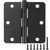 JIW Matte Black Door Hinges 3.5 inch 1/4" 24 Pack 3 1/2 Interior Door Hinges 3.5"x3.5 Inch Hinges Rounded 1/4" Raidus Standard Residential Bedroom Door Hinge Sturdy Door Hardware