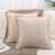 GyiHoong Boho Pillow Covers 18x18 Set of 2, Decorative Throw Pillow Covers, Boho Linen Throw Pillows, Farmhouse Throw Pillows Suitable for Couch, Sofa, Bedroom-Apricot White Stripes