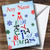 Merry Xmas Tree Blue Personalized Christmas Holiday Greetings Greetings Card