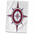 3D Rose Red and Blue Nautical Compass Hand Towel, 15" x 22", Multicolor