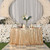 PartyDelight Sequin Tablecloth, Table Topper, Tree Skirt, Round, 120", Light Gold