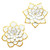 Remenna Metal Flower Wall Decor 13.5" Metal Floral Home Decoration for Bedroom, Living Room, Bathroom, Kitchen, Wall Sculptures Outdoor Metal Wall Art, Set of 2 (white)