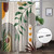 72x72in Mid Century Modern Shower Curtain, Abstract Shower Curtain, Minimalist Boho Shower Curtain for Bathroom, Weighted Fabric Shower Curtain Set Sun Plant Leaf Decoration with 12 Hooks