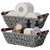 GRANNY SAYS Wicker Storage Baskets for Shelves, Trapezoid Woven Basket, Waterproof Storage Wicker Baskets for Organizing Kitchen & Bathroom, Gray, 2-Pack
