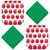 HOME & HOOPLA Apple Party Supplies - Red Apple Variety Square Paper Dessert Plates and Solid Leaf-Green Beverage Napkins (Serves 16)