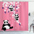Ambesonne Panda Shower Curtain, Animal Bears in Cherry Bloom Branches Mom Under The Tree Cartoon, Cloth Fabric Bathroom Decor Set with Hooks, 69" W x 70" L, Pale Pink