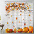 LB Fall Harvest Shower Curtain for Bathroom,Thanksgiving Orange Pumpkin and Falling Maple Leaf Fabric Shower Curtain with Hooks,Rustic Vintage Grey Wood Bathroom Curtain Shower Set, 72x72 inches