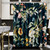 Amaredom Black Floral Shower Curtain for Bathroom, Colorful Leaves Curtain Bathroom Decoration, Shower Curtain Set with Curtain Hooks