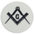 Square & Compass Black and White Embroidered Masonic Patch - 1 1/2" Diameter