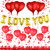 Romantic Valentine's Day Decoration Kit-Valentines Love Heart Balloons, I love you Foil balloons| 500 Red Rose Petals | 14Pcs Heart balloons for Romantic Valentine,Anniversary,Wedding Decoration