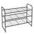 GEORIS Stackable 3-Tier Shoe Rack, Space-Saving Shoe Shelf Organizer for Closet, Entryway, Hallway, Black