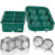 glacio Ice Cube Molds Combo with Large 2" Square Cubes & Sphere Ball Molds - Ideal for Whiskey - Spherical Ice Tray - Ice Cube Tray Large - Square and Sphere Ice Cube Trays - Big Ice Cube Molds