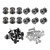 uxcell 8mm Head Dia. Round Knobs Pull Handle, 12pcs Zinc Alloy for Drawer Pulls Gift Box Cabinet Door Knobs with Screws, Black