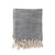 Creative Co-Op Woven Wool Blend Fringe Blanket Throw, Single, Blue Twin