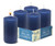 Hyoola Midnight Blue Pillar Candles 2x4 Inch - 4 Pack Unscented Pillar Candles - European Made