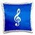 3dRose Dark Blue Treble Notation-G Clef Musical Note Musician Pillow Case, 16 x 16