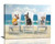 Beach Bathroom Decor Wall Art Funny Dog Bathroom Wall Decor Humor Dog Pictures Bathroom Canvas Painting Modern Decorations Framed Artwork for Bathroom Bedroom Living Room 16"x12"
