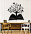 Vinyl Wall Decal Open Book Read Library Birds Tree Branch Stickers Mural Large Decor (g5091) Black