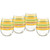 Officially Licensed Fiesta Stripes 15-Ounce Stemless Wine Glass (Set of 4) (Caribbean Sunset)