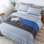 Andency Stripe Comforter Set Full Size (79x90 Inch), 3 Pieces Gray and Blue Patchwork Striped Comforter, Soft Microfiber Down Alternative Comforter Bedding Set with Corner Loops