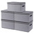YheenLf Fabric Storage boxes, 15 * 9.8 * 8.3inch Storage Baskets for Shelves with Lids, Fabric Storage Bins with Handles, Decorative Linen Closet Organizers Boxes, Large, Gray, 5-Pack