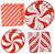 Christmas Candy Cane Party Supplies Tableware Set 24 9" Dinner Plates 24 7" Plate 24 9 Oz Cups 24 Lunch Napkin for Holiday Xmas Peppermint Red and White Striped Disposable Paper Dinnerware Decorations