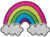 iscream Sparkly Rhinestone Good Vibes! Rainbow and Clouds 6" Vinyl Cling Decal
